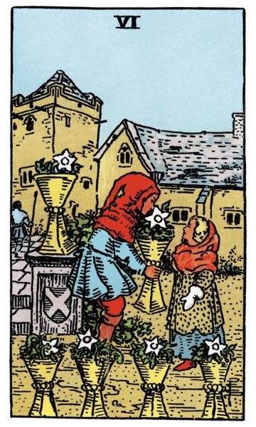 Seis de Copas, 6, gravura de 1909